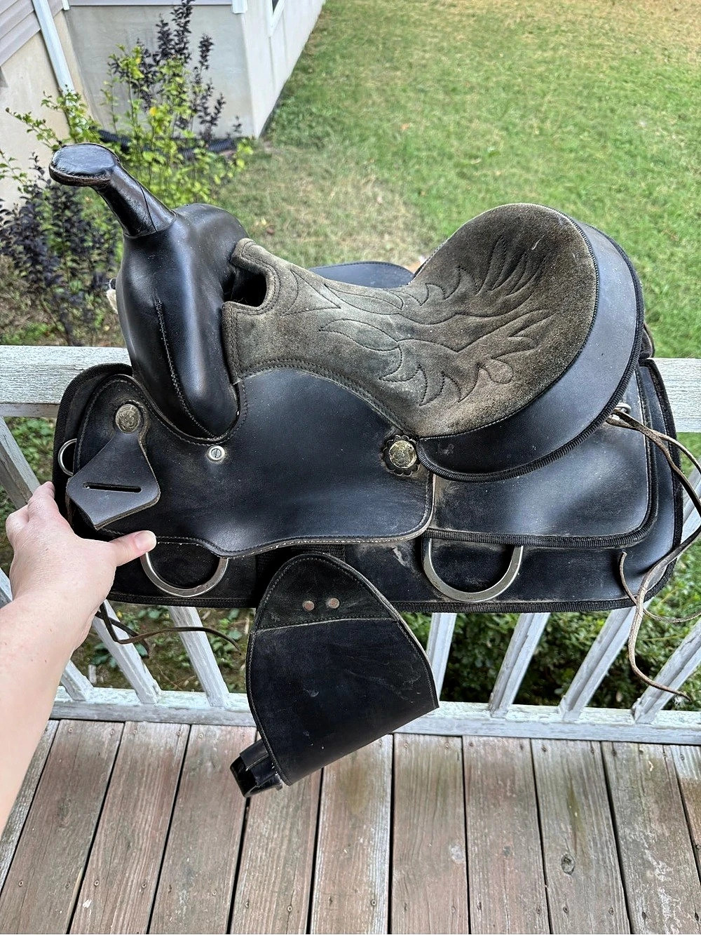 Kids Black 13” Western Saddle with a 7” Gullet